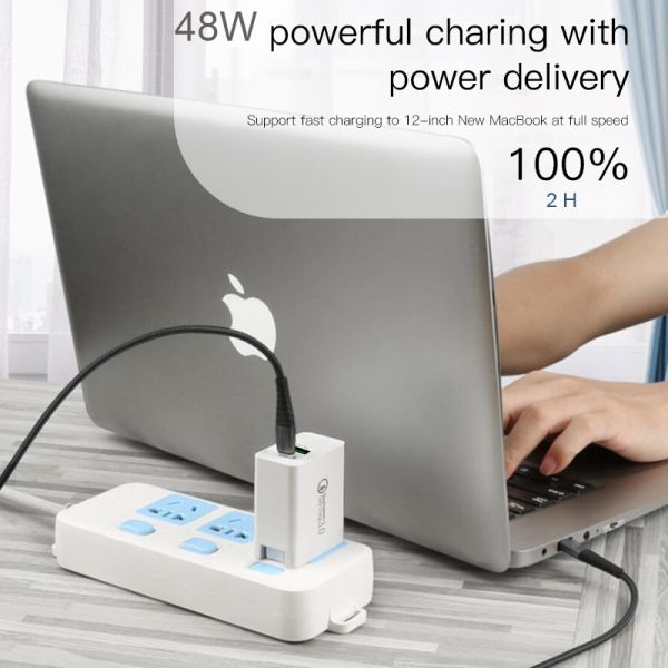 48W Type C PD QC3.0 power adapter For iPhone Fast Charging