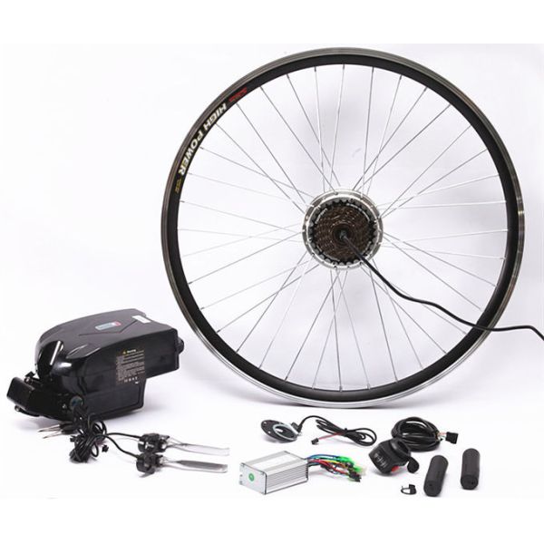 26 Inch Electric Bike Conversion Kit Gearless Hub Motor Front Wheel With Battery