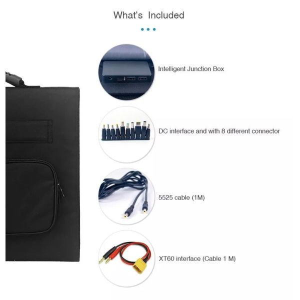 100w Portable Folding Solar Panels For Logging Fabric Monocrystalline