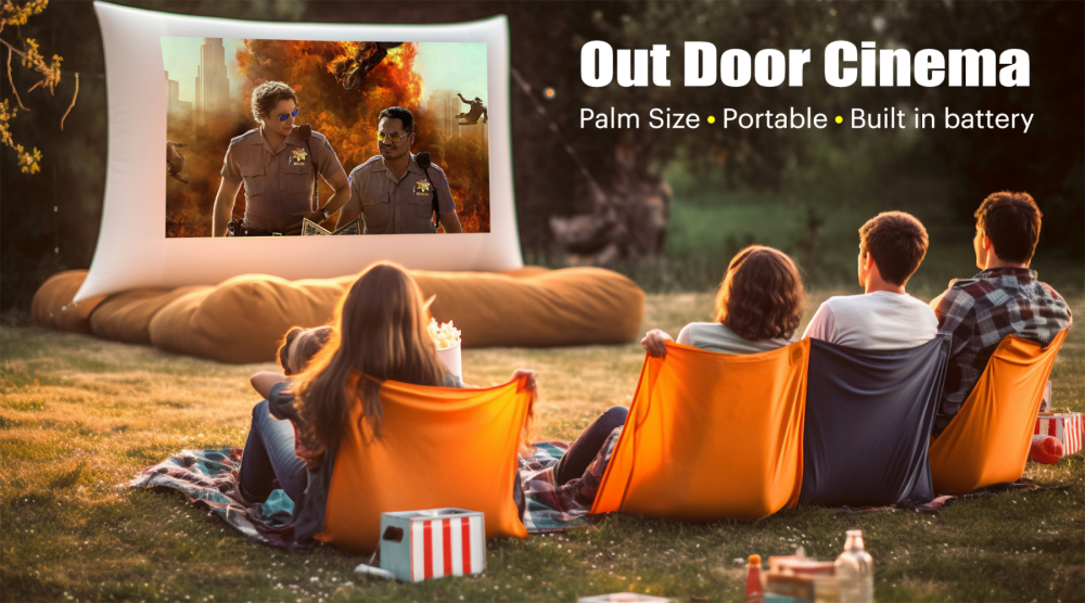 FLYIN M2 Android mini square DLP projector portable with built-in battery 4K outdoor camping proyector