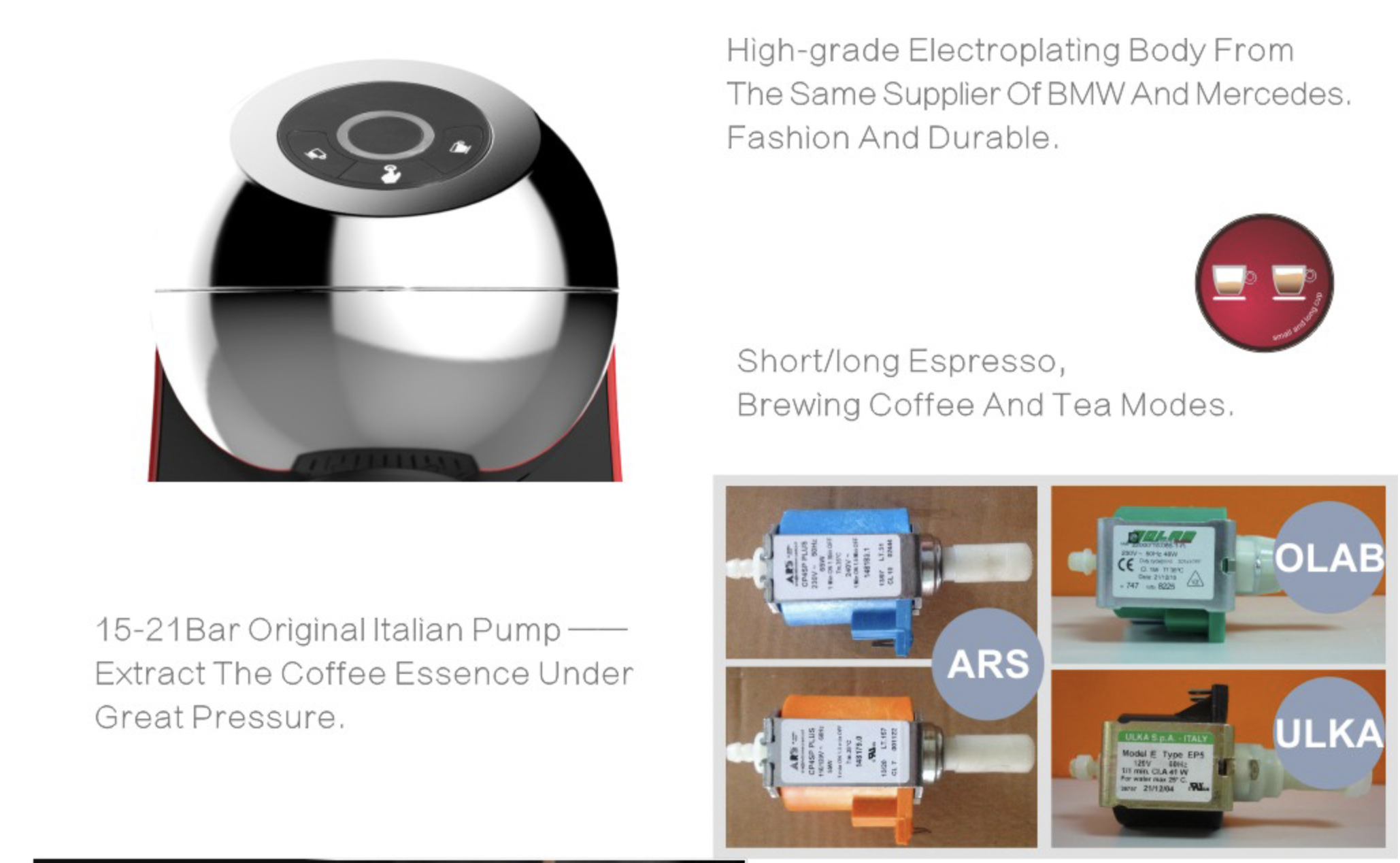 Cappuccino Espresso Italian Automatic Coffee Machine 4 Link 4 Link