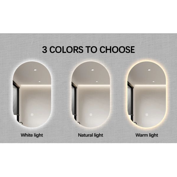 Defogger LED Lighted Bathroom Mirror , Arched Backlit Mirror Customized Logo