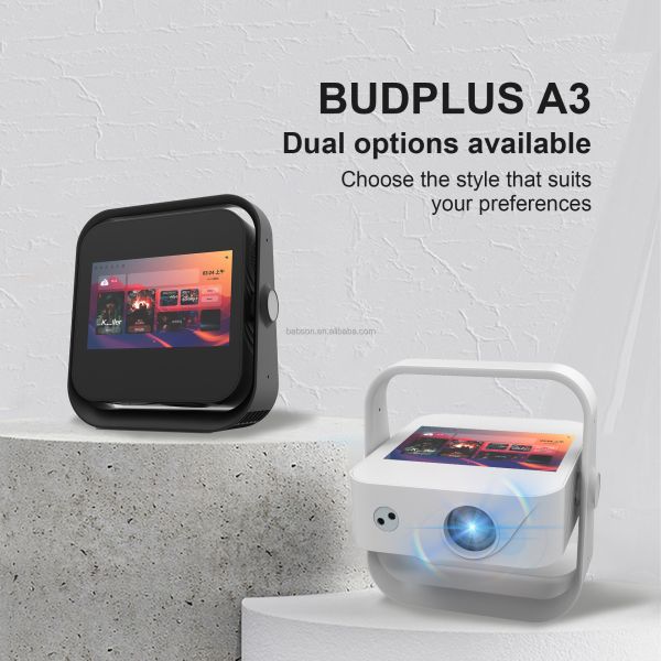 BudPlus A3 Projector Dual Screen 4K Projector 1080P Resolution World's First 1080P Tablet Projector Android 12