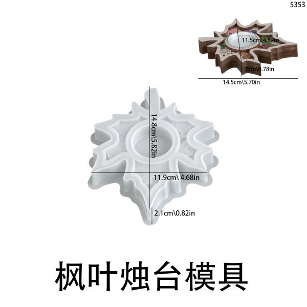 DIY Aromatherapy Gypsum Maple Leaf Mushroom Apple Relief Pattern Candlestick Pendulum Silicone Mold
