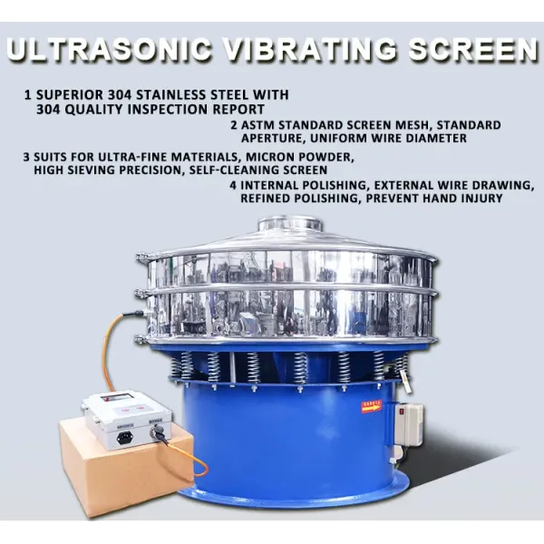 200 Mesh Vibrating Flour Sifter Sieve Electric Ultrasonic Round Vibrating Screen