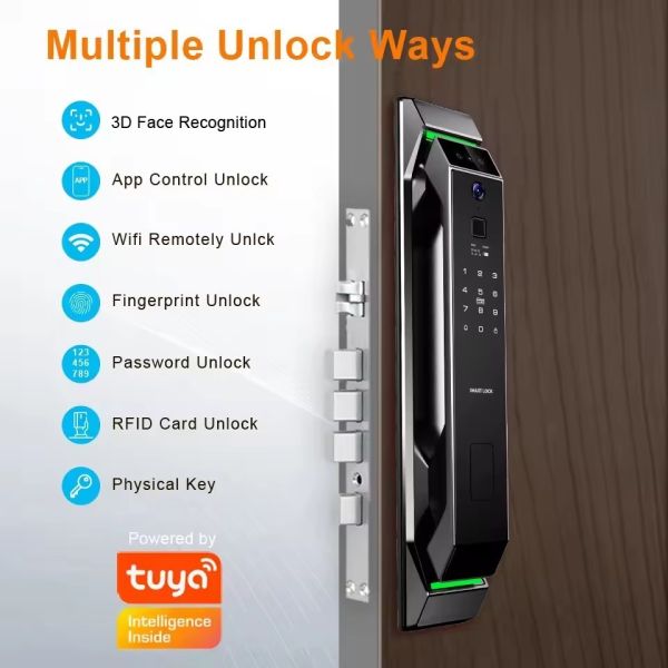 Glomarket 3d Face Recognition Fingerprint Tuya Wifi Digital Smart Lock