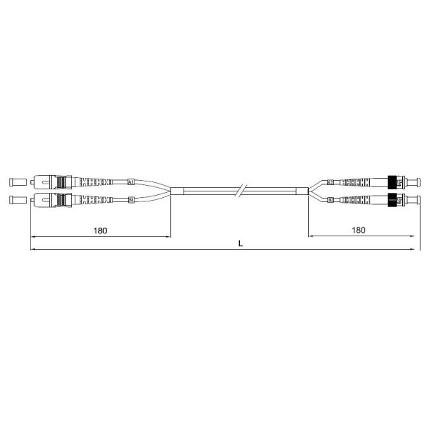 LSZH Yellow Zipcord Fiber Optic Patch Cables SC To ST Multiple Length Optional