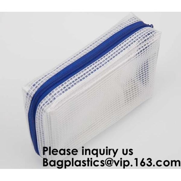 Eco friendly material documents pouch/plastic file pockets for kids,Eco friendly material PVC mesh bag, bagease, pack