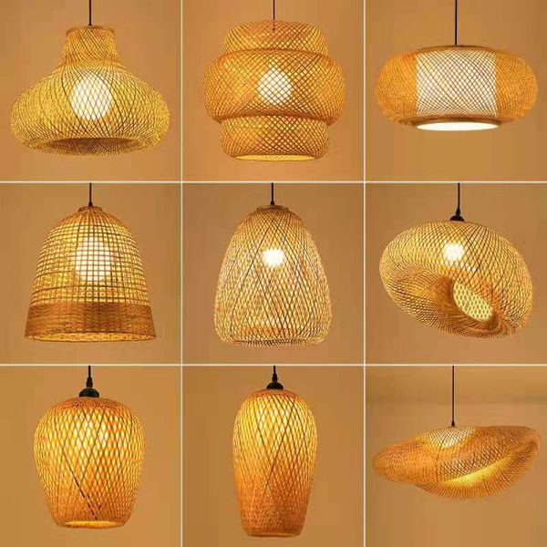 Creative design hanging handmade Bamboo lampshade