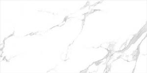 Quality Carrara Marble White Ceramic Glazed Floor Tiles Light Colors And Sinuous Veins for sale