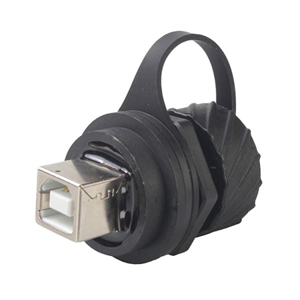 USB Type B IP68 125V 1.5A RJ45 Waterproof Coupler Panel Mount