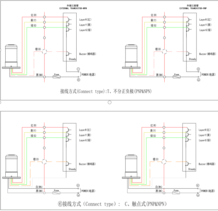 ONN-M4S-H Single Layer RYG CNC Machine Warning Light Mimi 24V Buzzer LED Stack Lights Aluminum Body