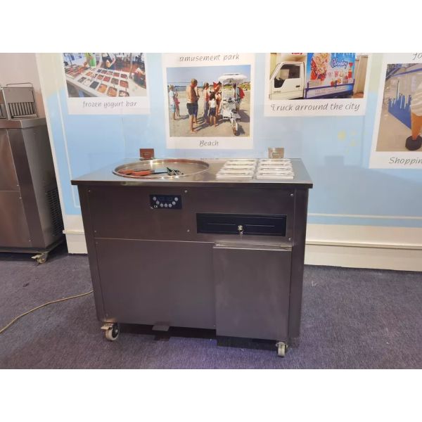 High Quality Commercial Single Flat Pan Fried Quick Freezing Ice Cream Roll Machine