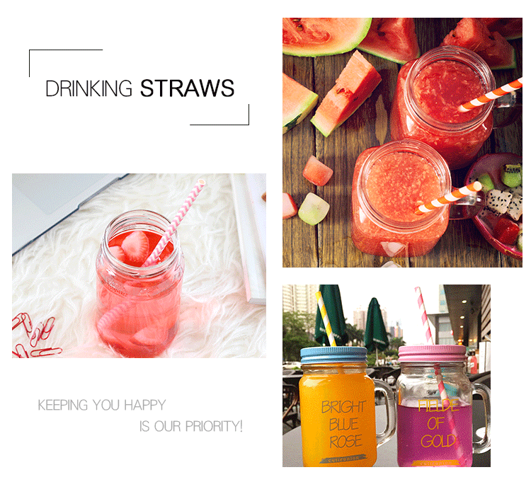 Fda Certificates Decorative Paper Straws Environmentally Friendly Beverage