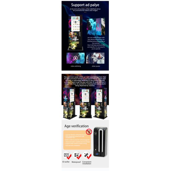 Automatic User-Friendly Wigs Spring Touch Screen Vending Machine for Public Spaces