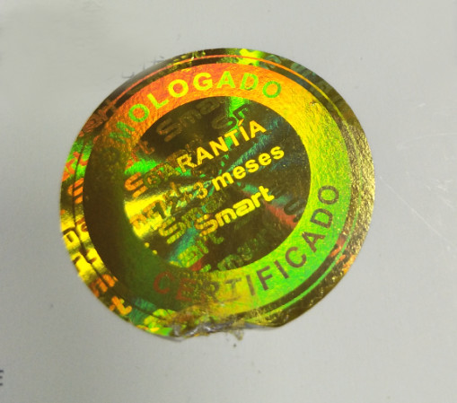 Customized Logo Gold Holographic Security Stickers Tamper Evident 3D Lasering