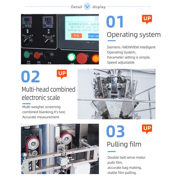 Automatic Packaging Machine Super High Speed 150 Bags / Min Automatic Vertical Packing Machine For Snack Food Potato Chips