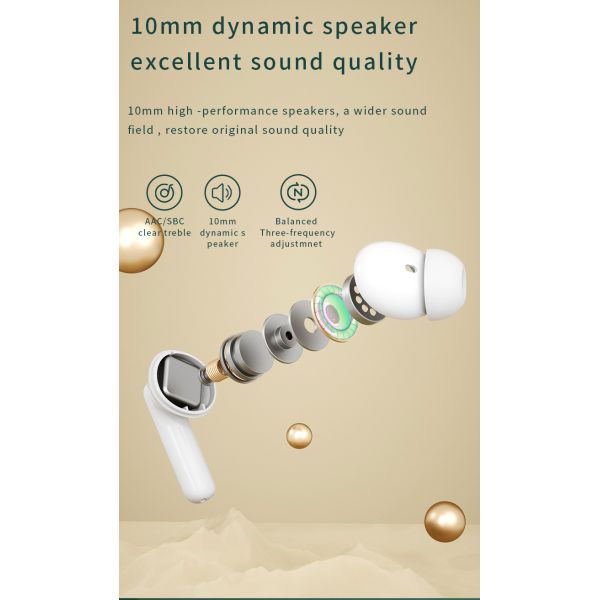 Wireless TWS Gaming Headset with 4 Mics Low Latency ANC ENC Digital Display Private Mold