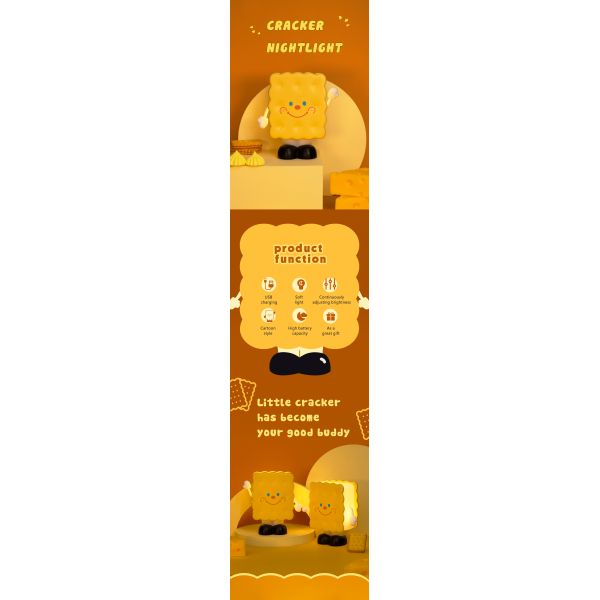 Factory Hot Sales Modern Touch Sensor Adjustable Led And Dimmable Function Cute Biscuit Bedroom Night Light