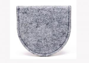 Quality Light Grey Handmade Felt Coin Bags 11.5*9.5 Cm Small Felt Bags for sale