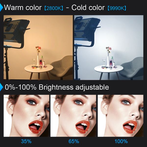 Large flat LED photography light with adjustable color temperature easy to carry and suitable for film studio shooting and fill light