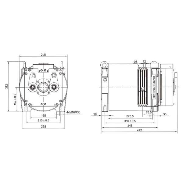 IP40 Passenger Elevator 0.4m/S Gearless Traction Machine Motor