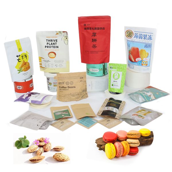 Customized Moisture-Proof Biodegradable Plastic Stand-up Zipper Pouch Bag Flat Bottom with Packaging for Tea Food