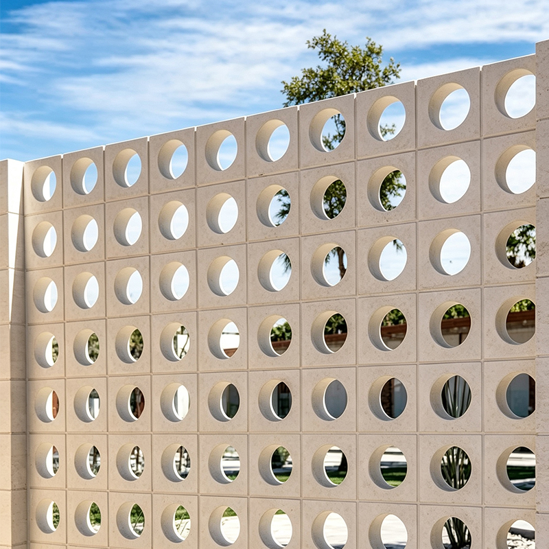 White Cast Cement Ventilation Screen Bricks Architectural Concrete Masonry Screen Walls Block for Airflow Facades