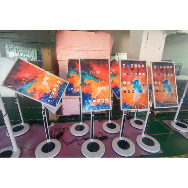 32 Inch Android 13 Touch Screen Kiosk with Mobile Stand and Interactive Digital Signage