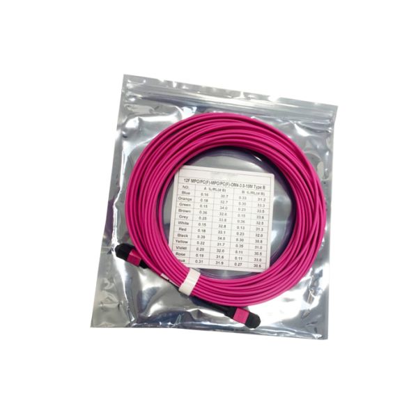 FTTH Datacenter 12F Multimode SM Type B OM4 Fiber Optic Cable UPC LSZH MPO 15M