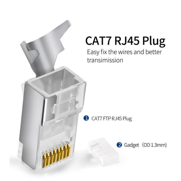 SFTP Shielded RJ45 Network Cable Accessories Cat7 Connector Modular Plug