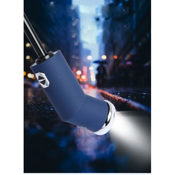 Customized Designs Accepted Windproof Three-Folding Automatic Umbrella with LED Flashlight