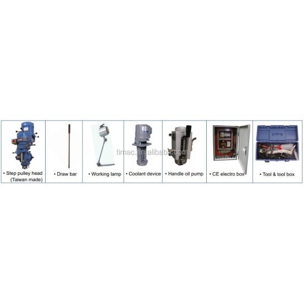Customized Voltage M250 Vertical Turret Milling Machine with 2.25kW Spindle Motor Power