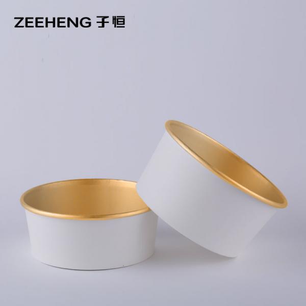 Buy Disposable Gold Foil Paper Bowl Custom Printing Container Paper Salad Bowl With Lid at wholesale prices