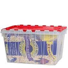 home storage container craft storage clear file box tote hinged lid attached lid holiday storage