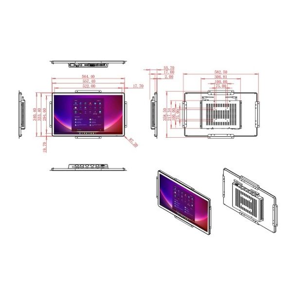 23.8-Inch Windows Interactive Visualization Platform for Smart Home Systems, Manufacturing Equipment, Retail Interfaces, and Digital Advertising