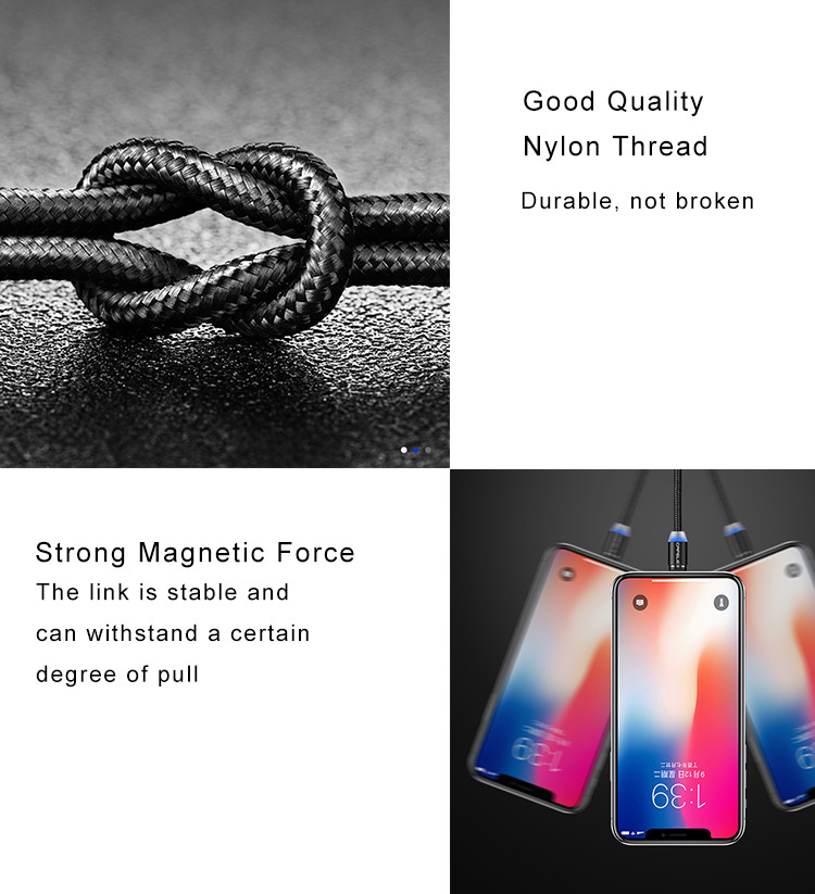 3 In 1 8 Pin Magnetic 1M Usb Type C Fast Charging Cable