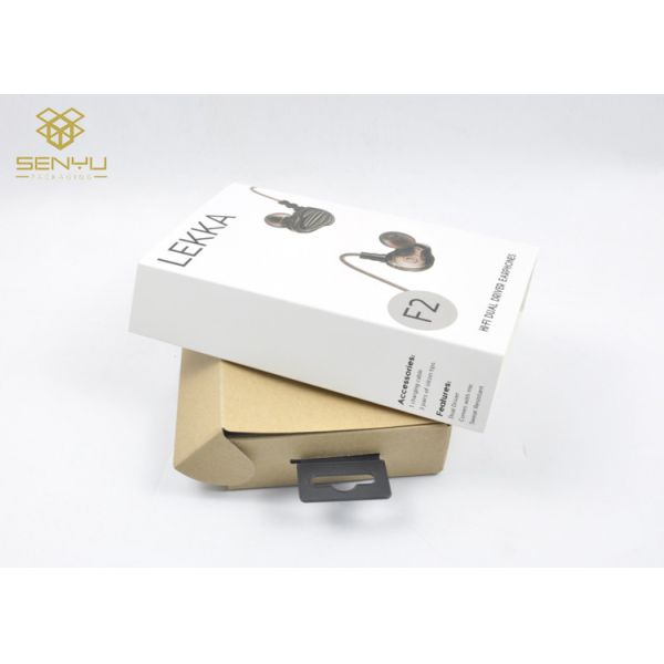 Earphone Packaging Box With Sleeve Brown Inner Electronic Products Custom Printed