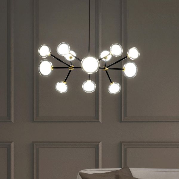 Nabila Rectangular Round Chandelier For Dining room Bar Kitchen sputnik chandelier(WH-MI-218)