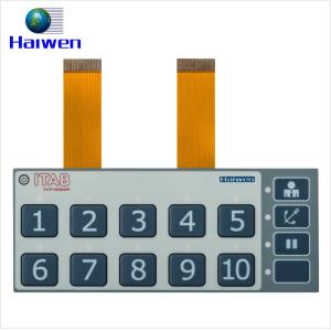 Custom embossed buttons membrane switch keypad with polyester dome