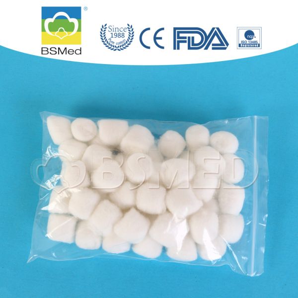 Absorbent Sterile Cotton Wool Balls Round Shape For Surgical Dressing