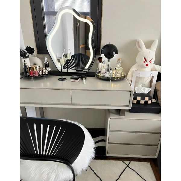 LED Dimmable 3 Modes Touch Screen Control White 360-Degree Rotation Makeup Cloud Mirror with Lights (WH-MR-96)