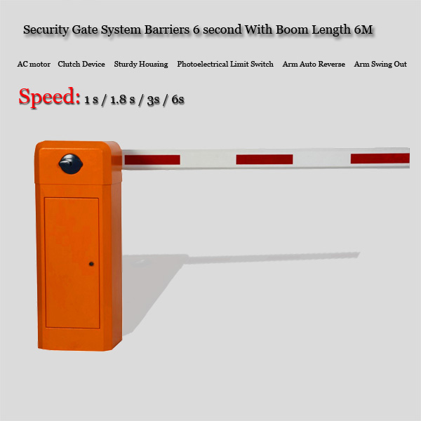 Security Gate System Barriers 6 second With Telescopic Boom Max Length 6M