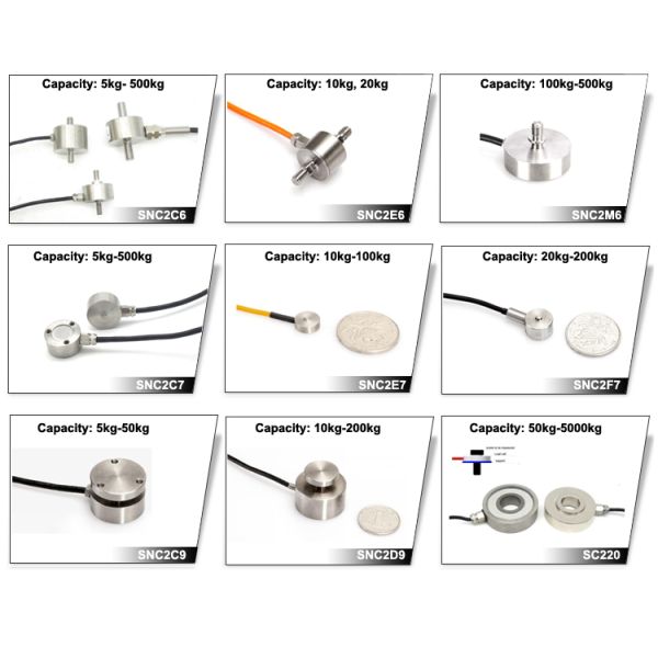 Compression type sub miniature button load cell 300kg 500kg