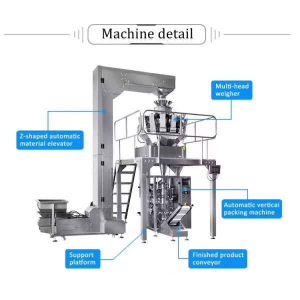 Automatic Vertical Rice Sugar Salt Bagging Machine Rice Grain Bean Cereal Bag Filling Machine