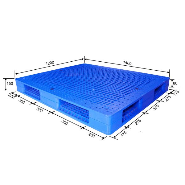Recyclable Double-Sided 1400*1200 Plastic Pallets for High-Quality Warehouse Logistics Cargo Pallets