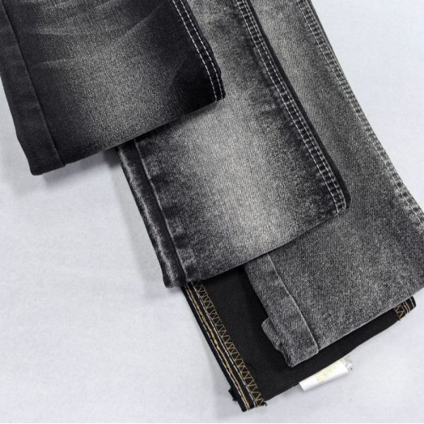 Denim Jeans Material Super Soft Stretch Dual-core Right Twill Black Denim Fabric 10 oz JSD3078A Jeans Clothing Fabric