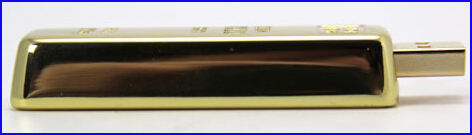 Gold Bar 16GB USB Thumb Drive Sliding Design Heavy Solid Material