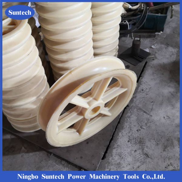 508x100mm MC Nylon Pulley Wheels Conductor Stringing Block With Bearings