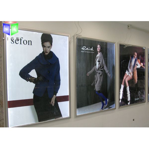 Slimline Light Box Snap Frame Customized , Illuminated Poster Frame Light Box